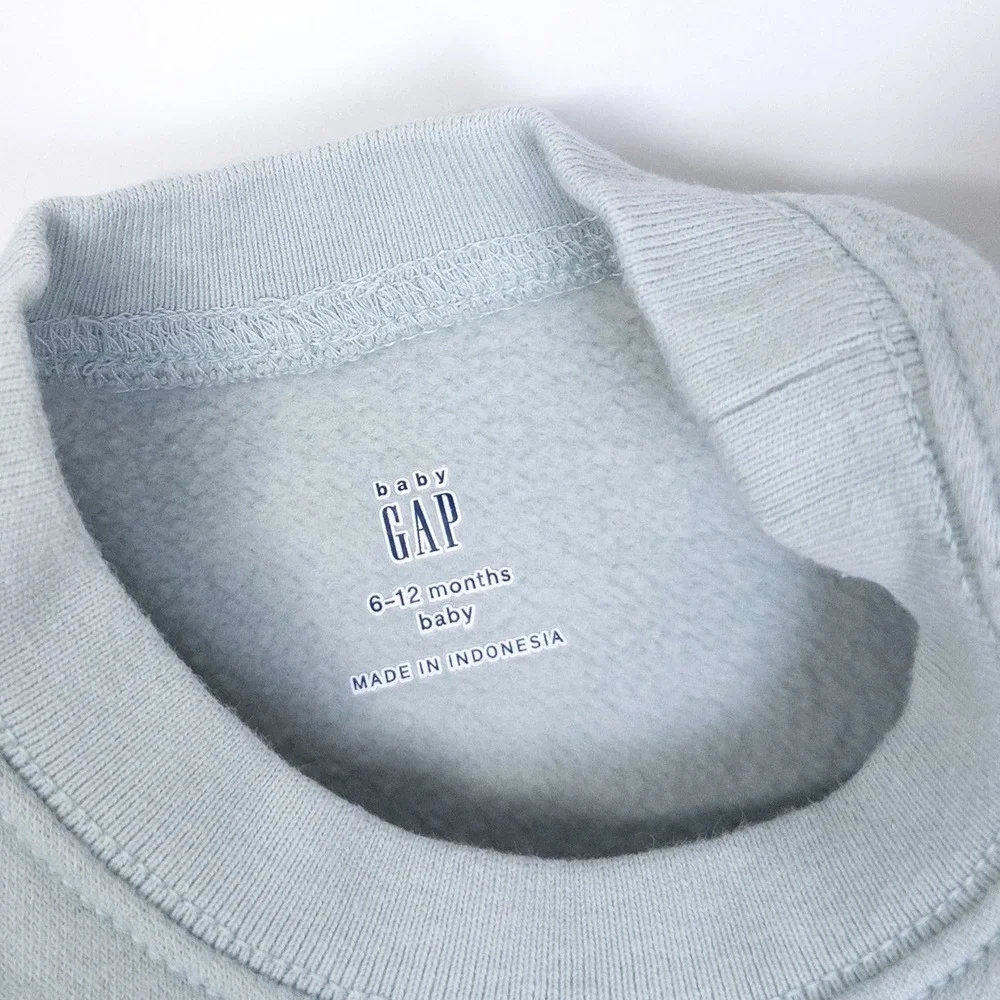 Gap Sweatshirt Kids 6-12 Months Blue‎ Brannan Bear Embroidered Fleece Pullover